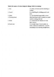 English worksheet: School things