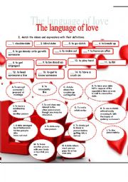 English Worksheet: The language of love