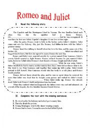 English Worksheet: Romeo and Juliet