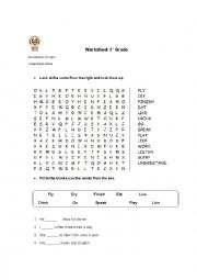 English Worksheet: VERB WORD SEARCH