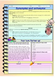 English Worksheet: I love-like-hate you! Synonyms and antonyms