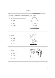 English worksheet: Furniture