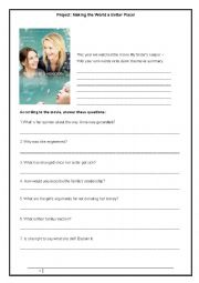 English Worksheet: My sisters keeper