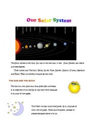 English Worksheet: Our Solar System