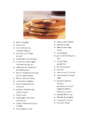 English Worksheet: pancake day