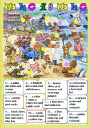 English Worksheet: who is who (mainly clothes)