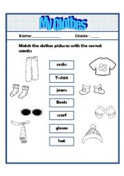 English worksheet: My Clothes