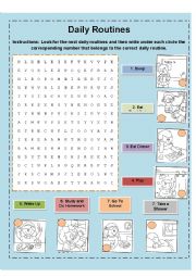 English Worksheet: Daily Routines