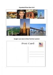 English Worksheet: postcard from New York