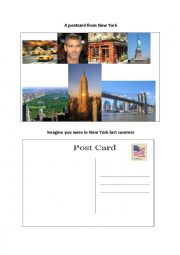 English Worksheet: postcard from New York