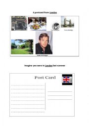 English Worksheet: postcard from London