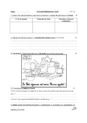 English worksheet: English breakfast test 2