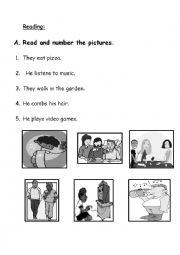 English worksheet: read and match
