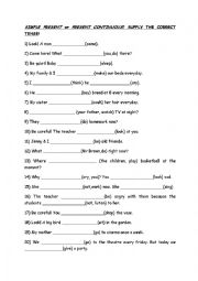 correct tense worksheet