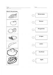 English Worksheet: Fruit