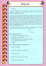 English Worksheet: Reading comprehension - fests