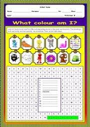 English Worksheet: What colour am I?