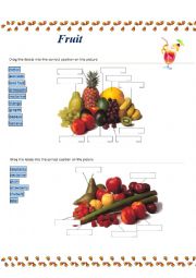 English Worksheet: FRUIT