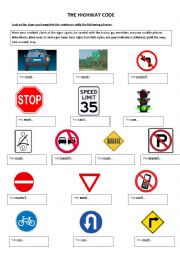 English Worksheet: road signs