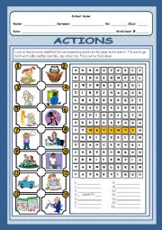 English Worksheet: Actions