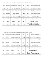 English Worksheet: Puzzle with Past Tenses