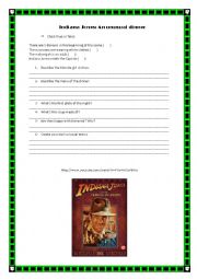 English Worksheet: Indiana Jones dinner scene: Ethnic Food