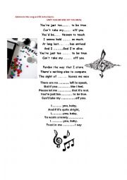 English Worksheet: muse- cant take my eyes off you