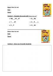 English worksheet: More for me!