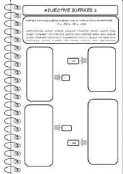 English Worksheet: WORD FORMATION: ADJECTIVE SUFFIXES (1/2)