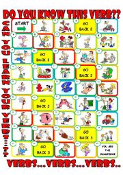 English Worksheet: Action Board game