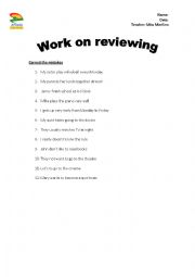 English worksheet: Correct the mistakes