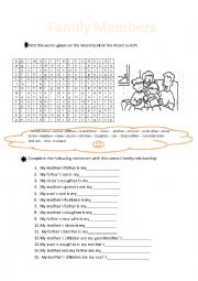 English Worksheet: Family Relationships