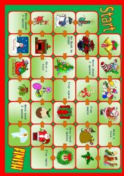 English Worksheet: Christmas board game