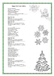 English Worksheet: Happy New Year (ABBA)