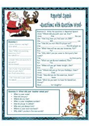 English Worksheet: Reported Speech ***Questions with Question Word***