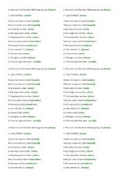 English Worksheet: frequence adverbes exercices