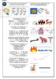 English Worksheet: A good song to teach as adjective as