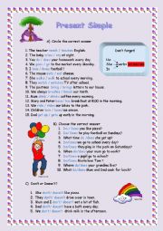 English Worksheet: Present Simple for young learners