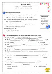 English Worksheet: present perfect