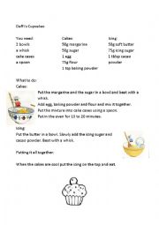 English Worksheet: Cup Cakes