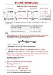 English Worksheet: Present Perfect Tense