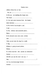 English Worksheet: passive  voice