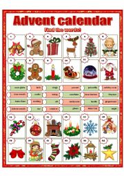 English Worksheet: Advent calendar