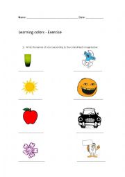 English Worksheet: Learning colors