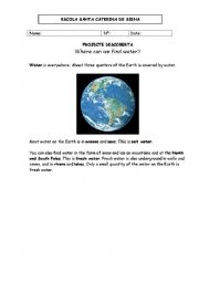 English Worksheet: where can you find water