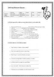 English Worksheet: Defining Relative