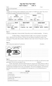 English Worksheet: An Advanced Test