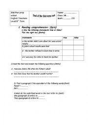 English Worksheet: end term test 9th form