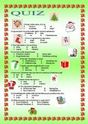 English Worksheet: Christmas Quiz