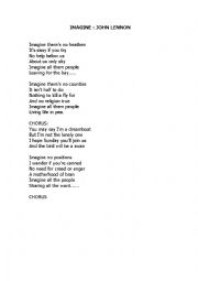 English Worksheet: Imagine- John Lennon